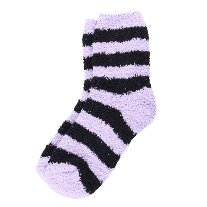 Pastel Purple Striped Socks in Coffin Gift Box