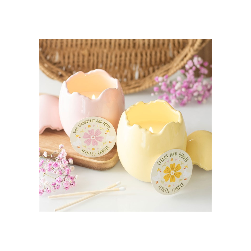 Wild Strawberry & Poppy Egg Shaped Candle