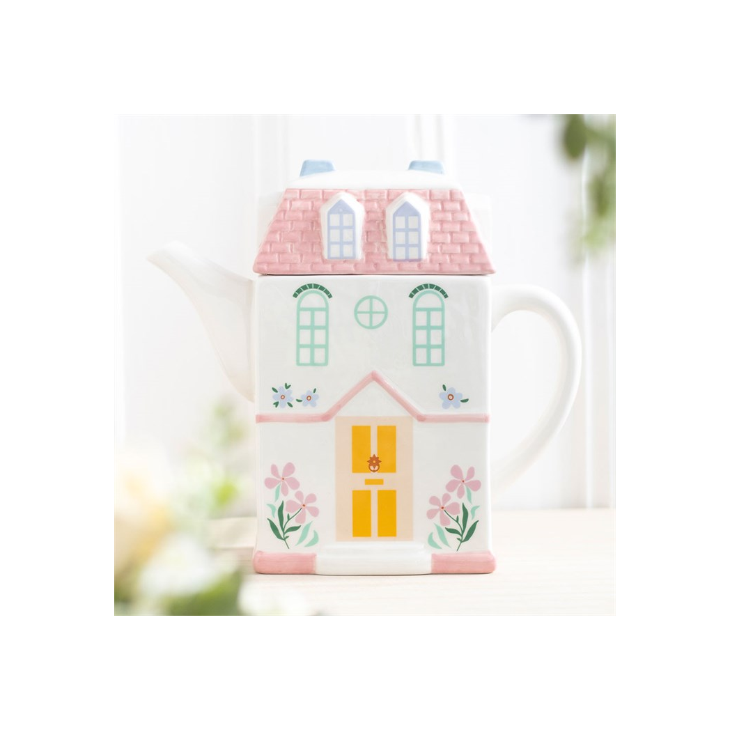 Pastel House Shaped Teapot