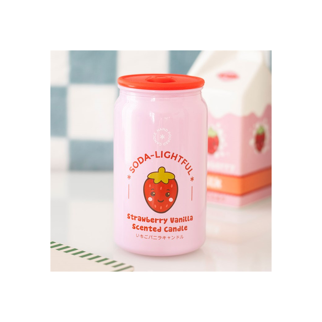 Strawberry Vanilla Soda Can Candle