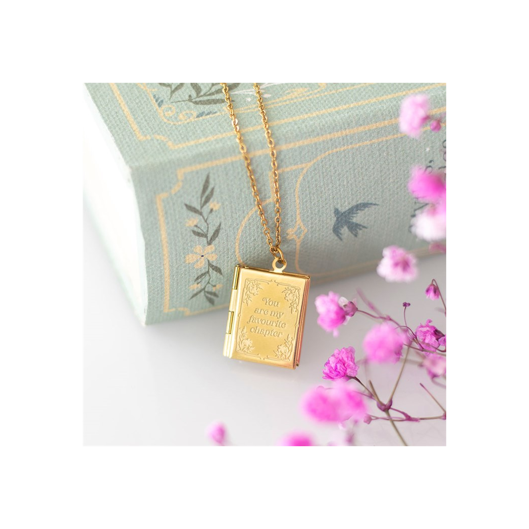 Book Shaped Locket Necklace in Gift Box