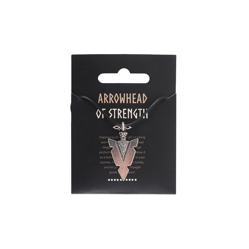 Arrowhead of Strength Viking Cord Necklace