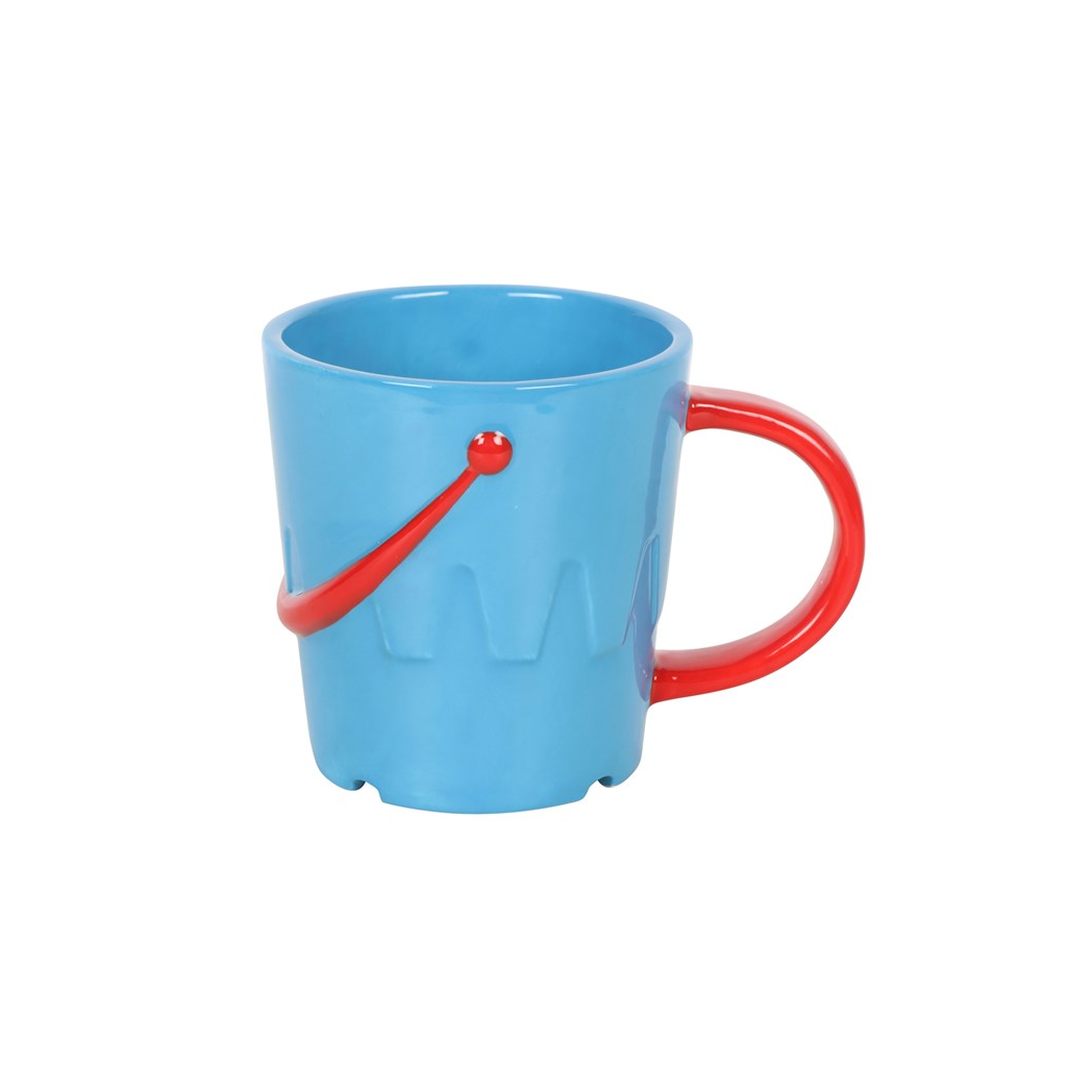 Bucket Shaped Ceramic Mug with Spade Spoon