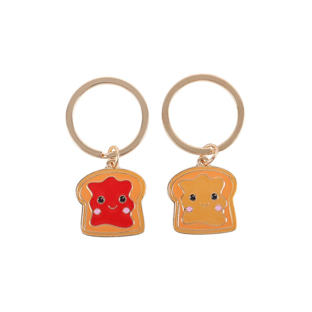 Set of 2 Peanut Butter and Jelly Keyrings