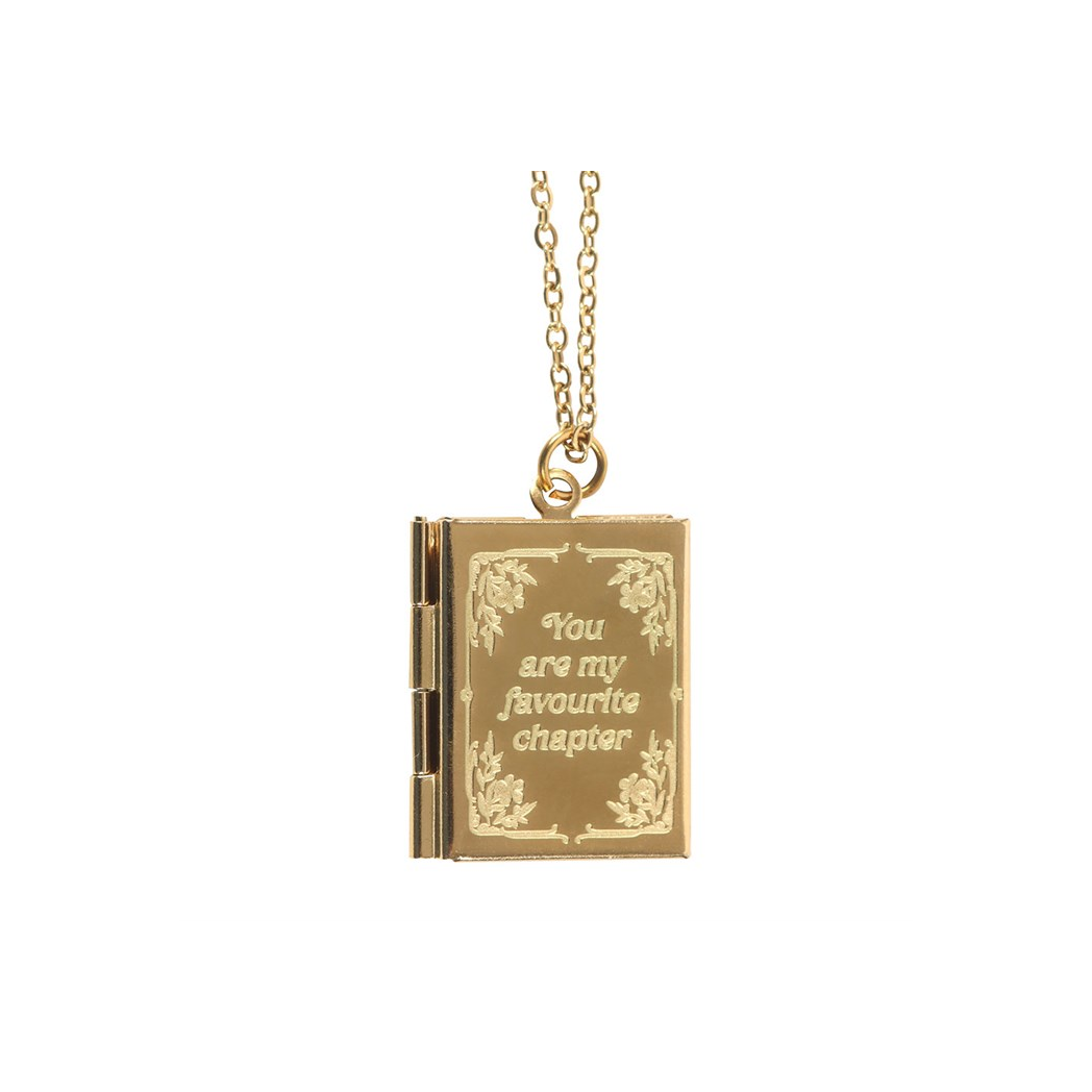 Book Shaped Locket Necklace in Gift Box