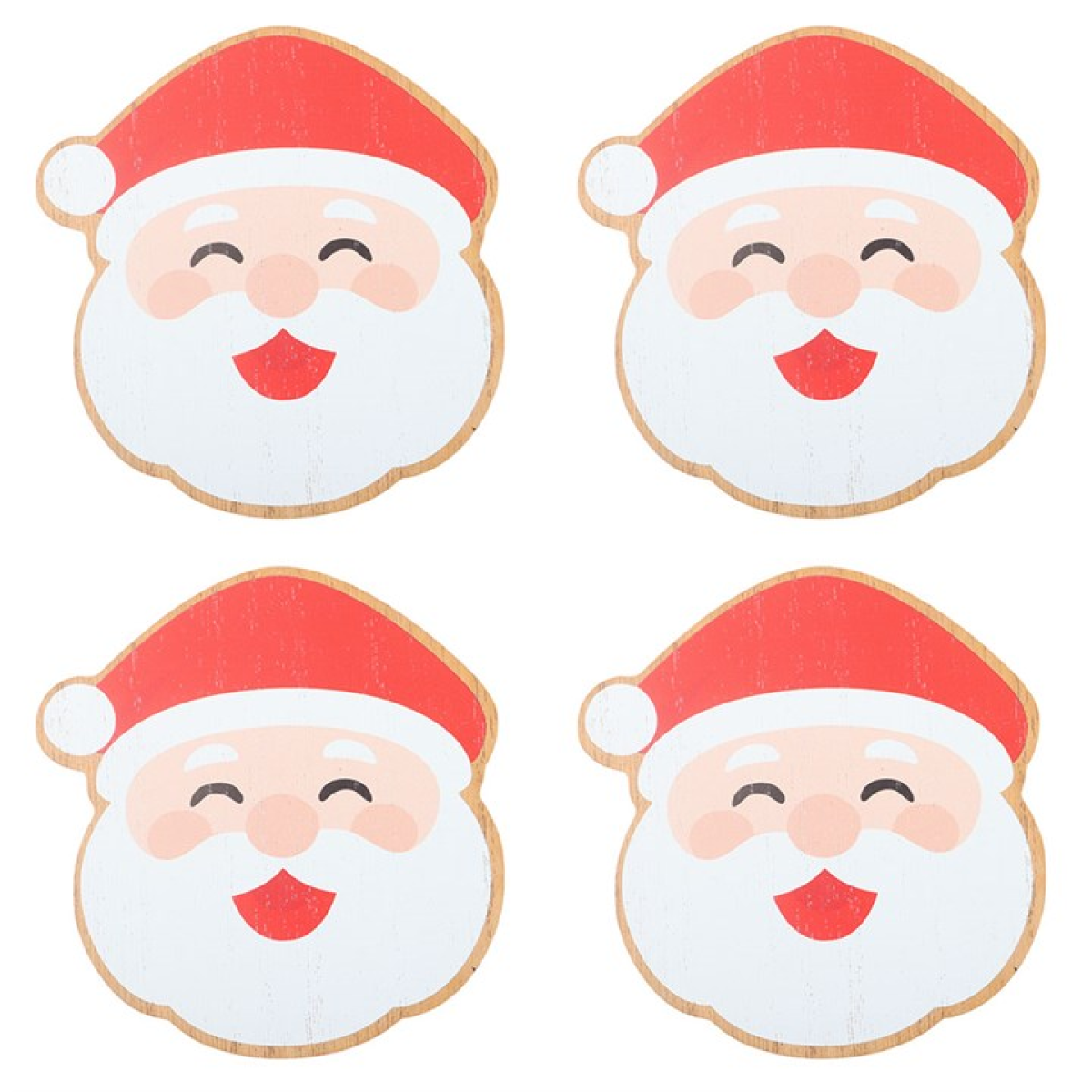 Jolly Santa Christmas Coaster Set