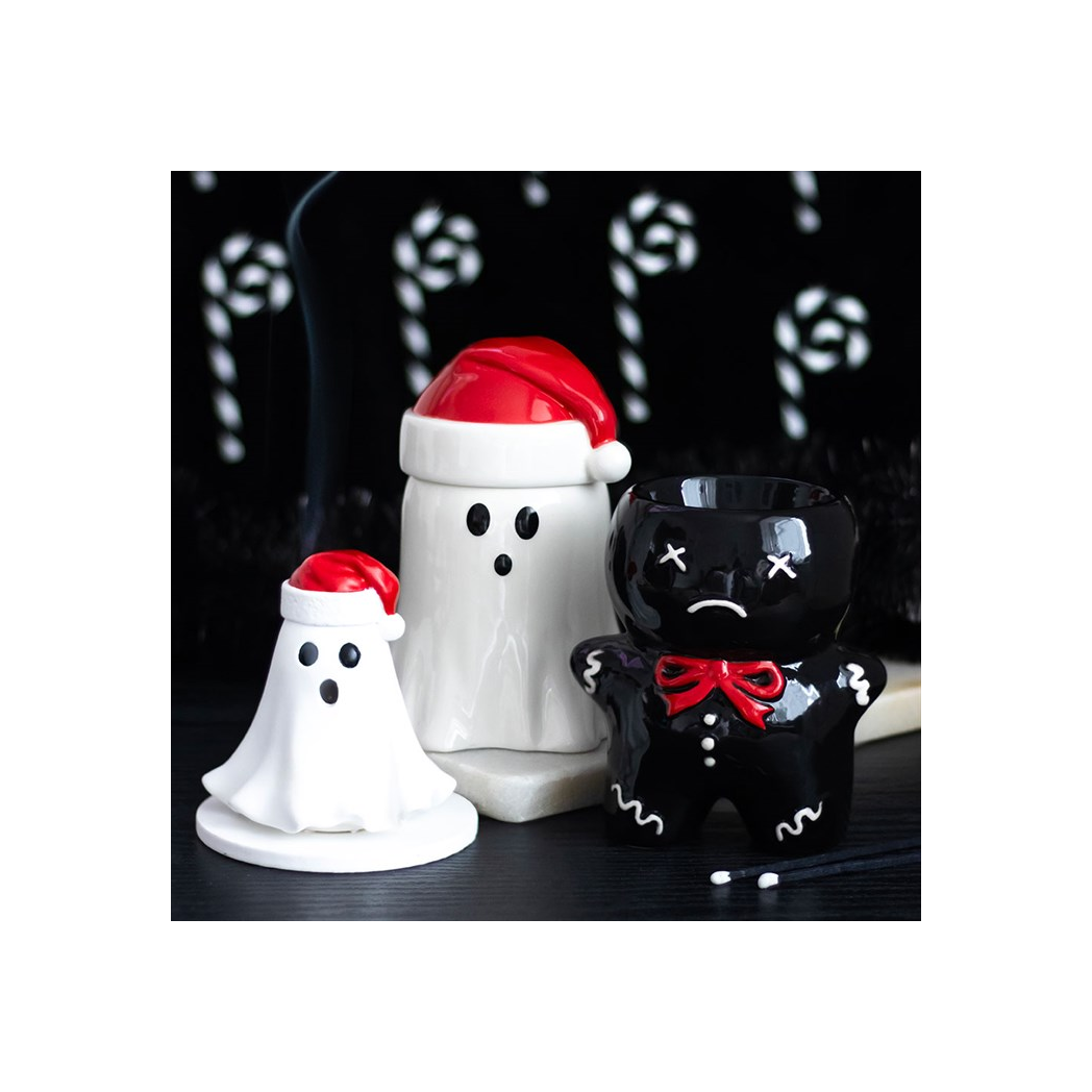 Ghost with Santa Hat Incense Cone Holder
