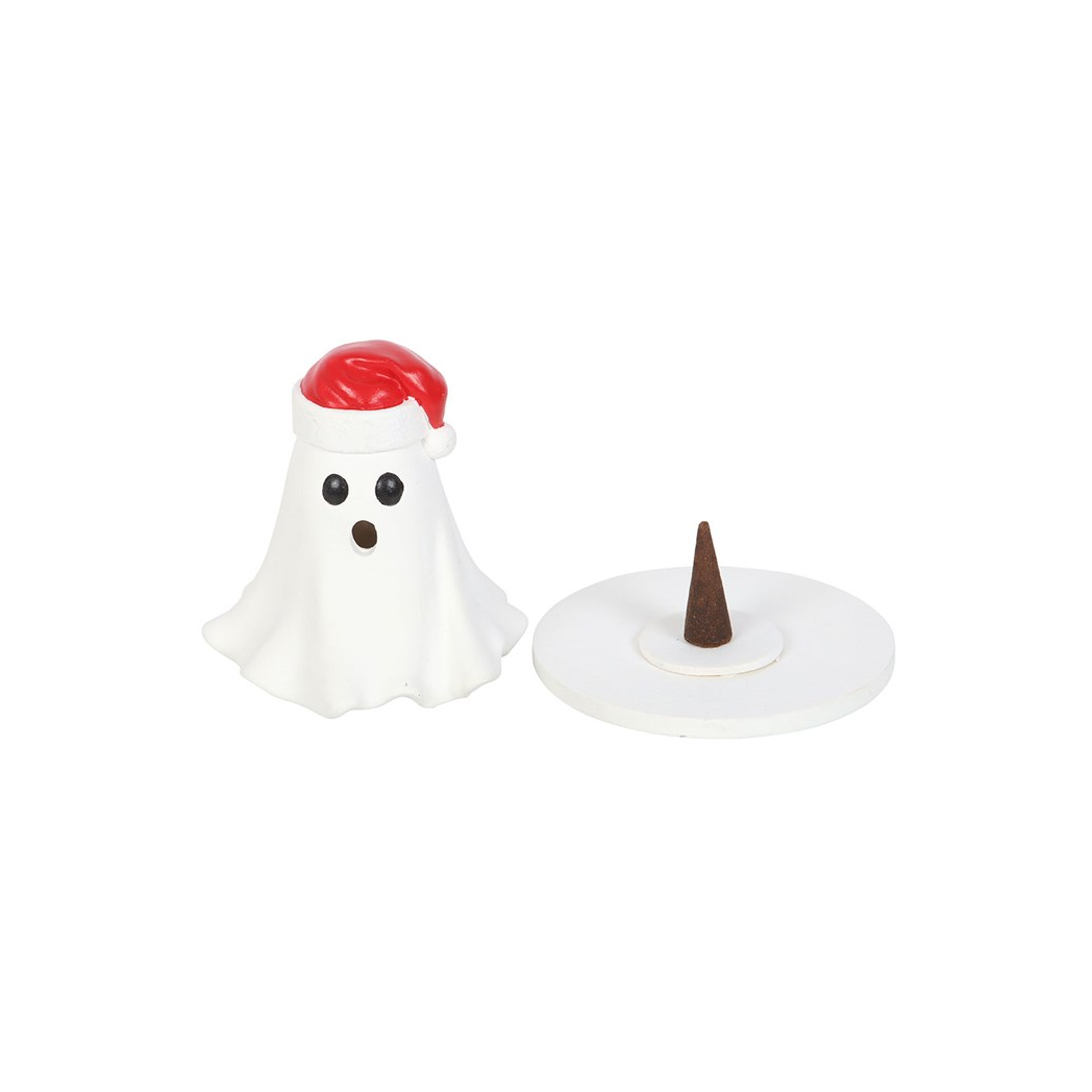 Ghost with Santa Hat Incense Cone Holder