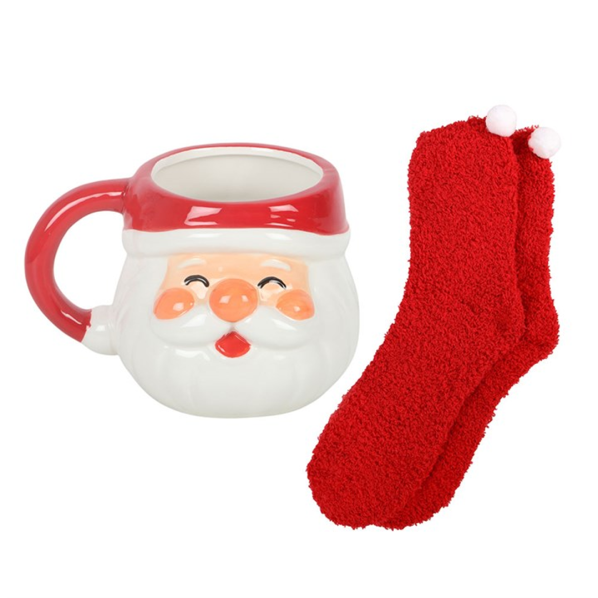 Jolly Santa Christmas Mug and Socks Set