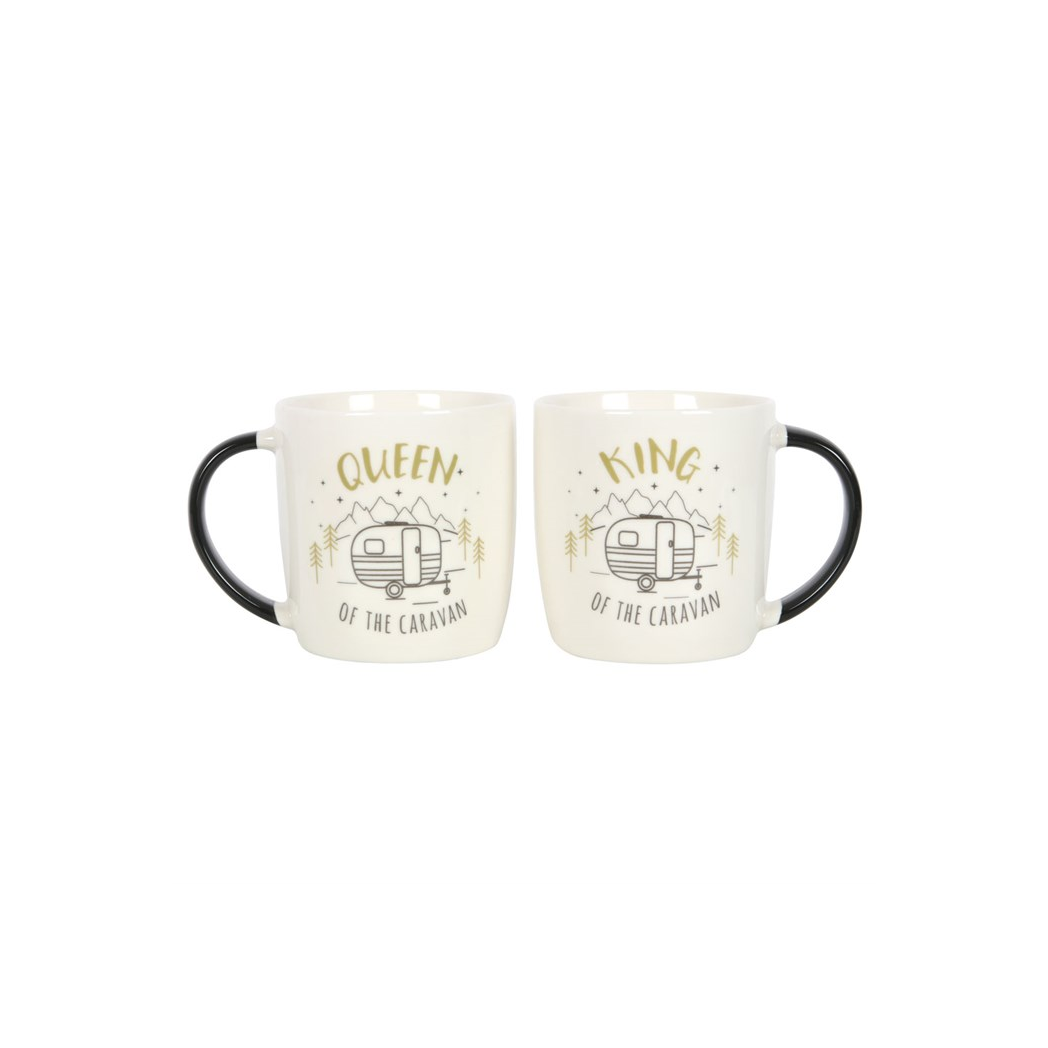 King and Queen Couples Caravan Mug Set