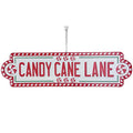 Candy Cane Lane Metal Sign