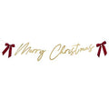 2m Gold Merry Christmas Banner