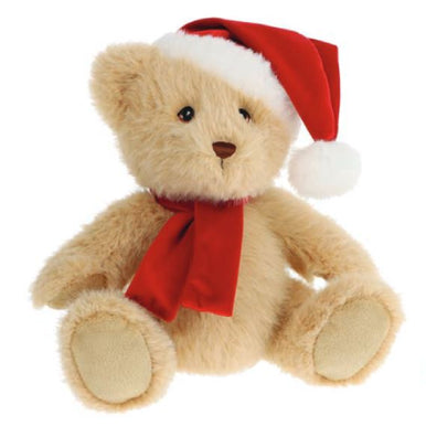 8 inch Eco Christmas Bear with Hat & Scarf