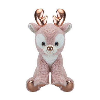 10 inch Rose Gold Sitting Reindeer