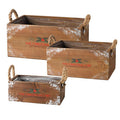 3 Christmas Wooden Trough Set