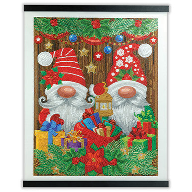 Christmas Gnomes Crystal Art Scroll Kit