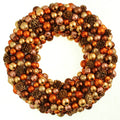 33cm Gold & Brown Bauble Wreath