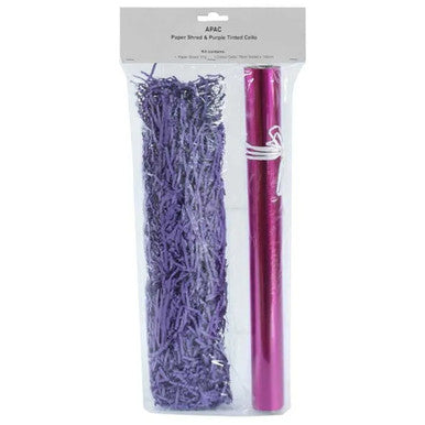 Purple Shred & Cello Hamper Dressing Set