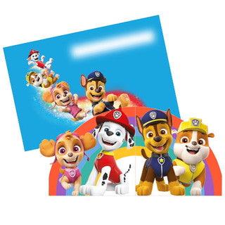 8 Paw Patrol Rainbow Invitations & Envelopes
