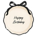 6 Black & Cream Happy Birthday Paper Plates