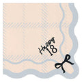 12 Black & Cream Birthday Hello Age Paper Napkins