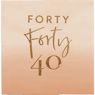 16 Gold Foiled Age Paper Napkins