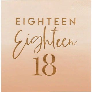 16 Gold Foiled Age Paper Napkins