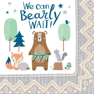16 Bear-ly Wait Paper Napkins
