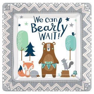 8 Bear-ly Wait It’s A Boy Square Paper Plates