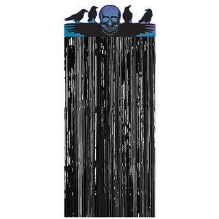 Boneshine Fever Black Door Curtain
