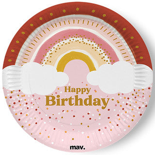 8 Boho Birthday Maverick Paper Plates