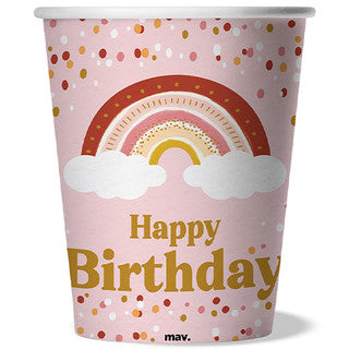 8 Boho Birthday Maverick Paper Cups
