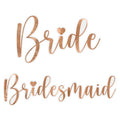 6 Bride & Bridesmaid Rose Gold Glass Stickers