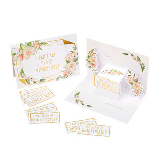 3 Geo Floral Bridesmaid Cards