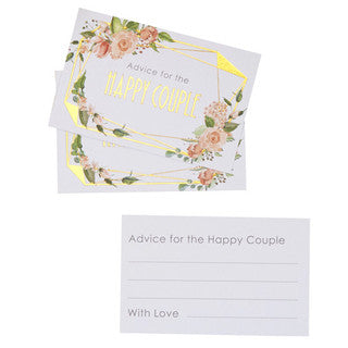 25 Geo Floral Wedding Advice Cards