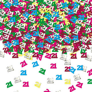 Age 21 Multi Colour Metallic Confetti