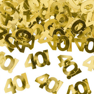 Age 40 Gold Metallic Confetti