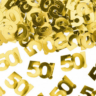 Age 50 Gold Metallic Confetti