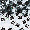 Age 18 Black & Silver Metallic Confetti