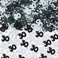 Age 30 Black & Silver Metallic Confetti