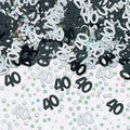 Age 40 Black & Silver Metallic Confetti