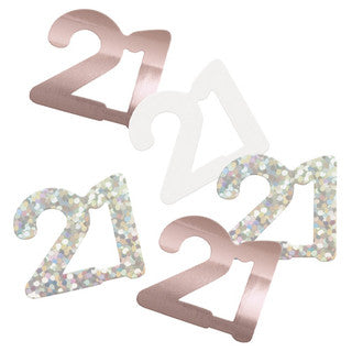 Age 21 Rose Gold Glitz Foil Confetti