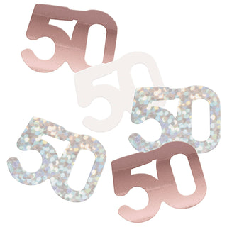 Age 50 Rose Gold Glitz Foil Confetti