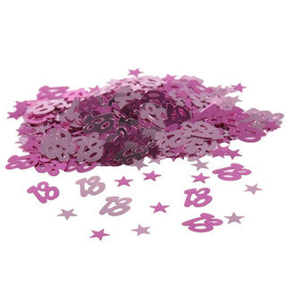 Age 18 Pink Mini Stars Metallic Confetti