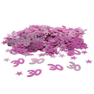 Age 30 Pink Mini Stars Metallic Confetti