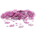 Age 40 Pink Mini Stars Metallic Confetti