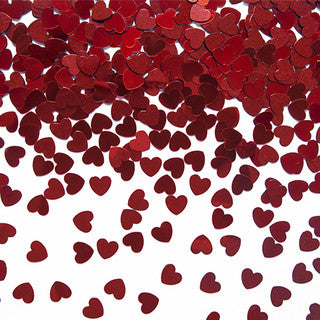 Red Hearts Metallic Confetti