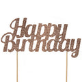 Happy Birthday Gold Glitter Cake Topper