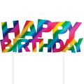 Metallic Rainbow Happy Birthday Cake Topper