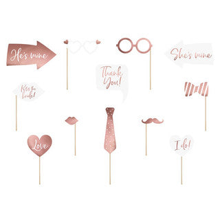 Rose Gold Wedding Day Photo Booth Props